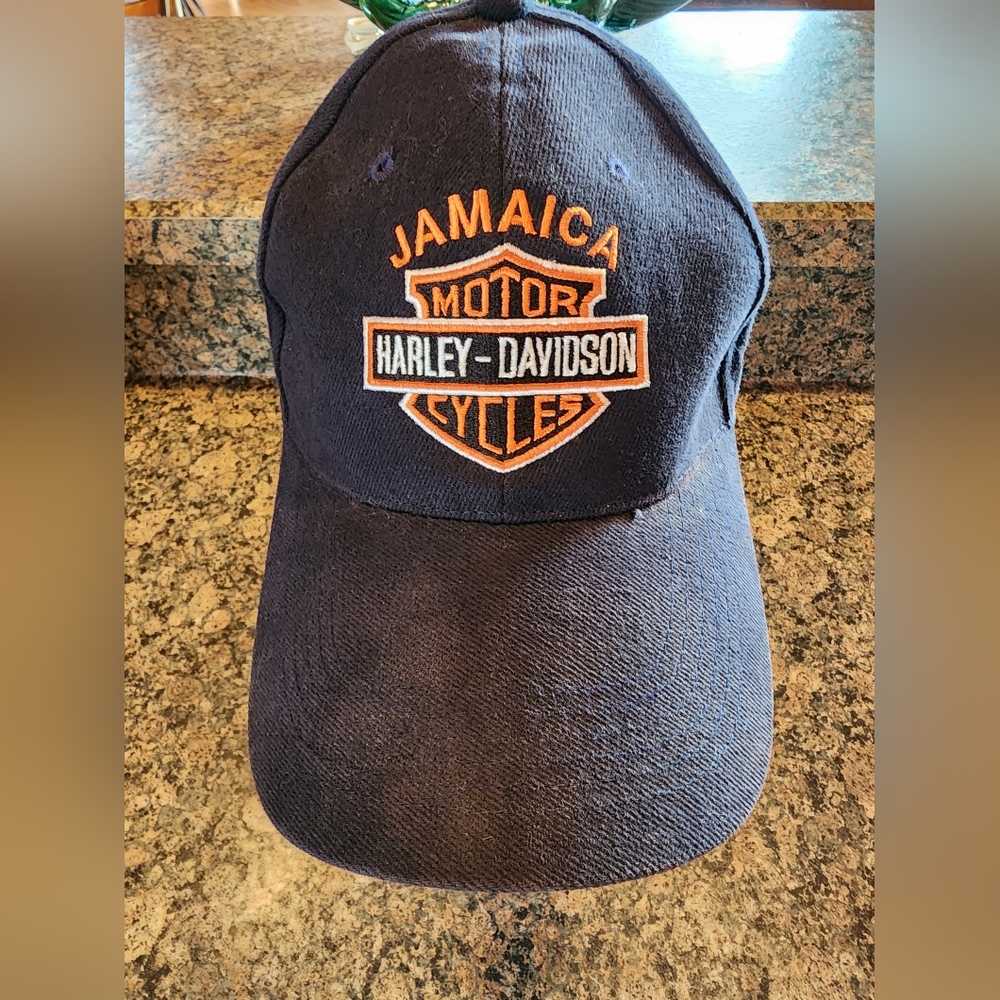 Harley-Davidson Embroidered Jamaica Adjustable Ball Cap, Gently Used